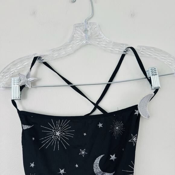 ollz kill Trickz N Treatz Black Dress With Stars And Moon Print womans Size L - Picture 2 of 10